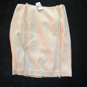 Saks Dana Buchman Multi-Flex Creme/Metallic Skirt